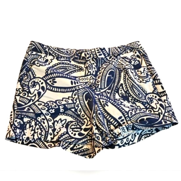 Anthropologie Pants - Anthropologie Lucy & Laurel Navy Paisley Casual Shorts Sz 10
